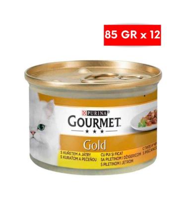 Gourmet Gold Chicken and Liver Cat Food 85 gr 24 Pieces