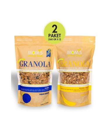 Mom's Natural Foods 2-PACK GRANOLA - BLUEBERRY 360 G - BANANA WALNUT 360 G