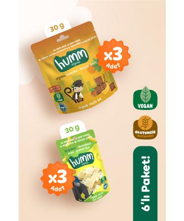 Humm Organic Organic Gluten-Free Vegan Banana Mini Cubes 30 G (PACK OF TWO)