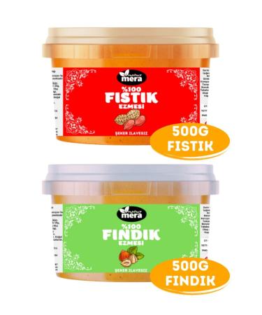 Naturmera Sugar Free Peanut Butter 500 G + Hazelnut Butter 500 G