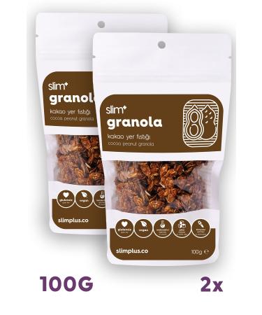slimplus 2 Pack Cocoa Peanut Gluten Free No Added Sugar Vegan Granola 100gr