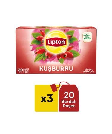 Lipton Rosehip Cup Tea Bags 20 Pack 50 G X 3 Pieces