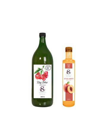 Suheylaana Natural Cherry Vinegar 2000 Ml - Natural Peach Vinegar 500 Ml