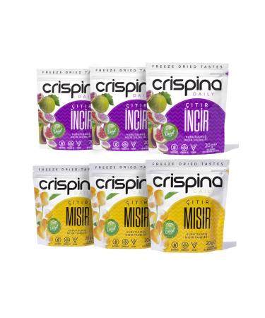 Crispina Daily Dried Crispy Snack Corn 3 Packs Crispy Fig 3 Packs in One (FREEZE DRIED)