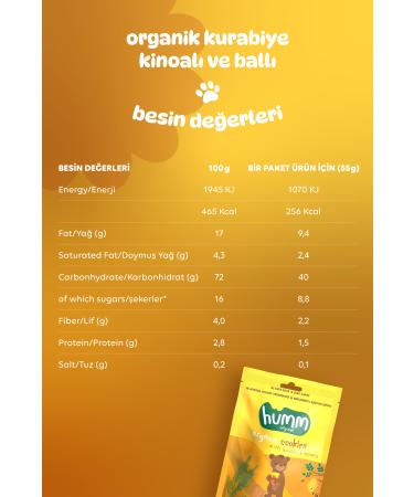 Humm Organic Organic Honey Quinoa Cookies 55g X 6 Pieces - Buy Online on GoSupps.com