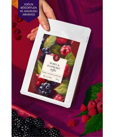 Mim and More Berry & Raspberry Coffee Blackberry and Raspberry Flavored Coffee Beans 200 Gr