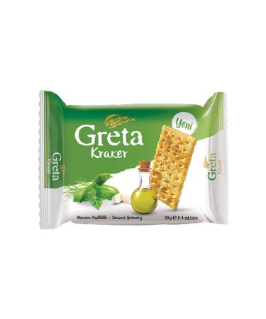 len Greta Seasonal Greens Crackers (30 gr x 4 pieces) X 8 Pieces
