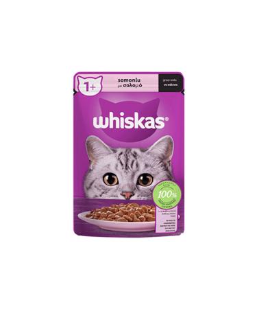 Whiskas Pouch Adult Cat Canned Food with Salmon in Sauce 12 Pieces 85 gr