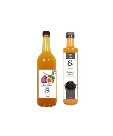 Suheylaana Natural Fig Vinegar 1500 Ml and Natural Melissa & Karabash Vinegar 500 Ml