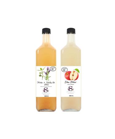Suheylaana Natural Melissa & Black Pepper Vinegar 1000 ml and Apple Vinegar 1000 ml