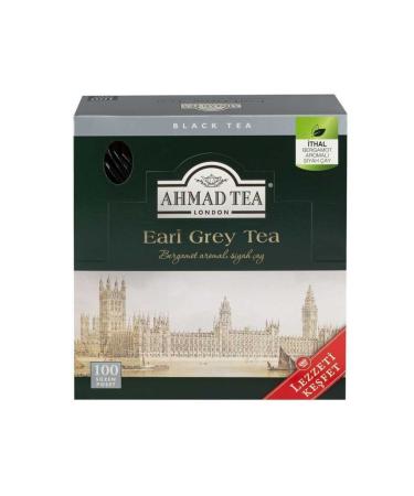 Ahmad Tea Early Grey Tea X100 Bergamot Flavored Glass Tea Bag