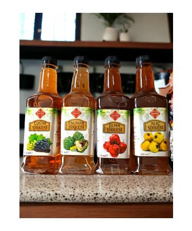MAN SA B RL K NATURAL VINEGAR 500 ML SET OF 4 (GRAPE-ARTICHOKE-APPLE-HAWKTHUR) - Buy Online on GoSupps.com