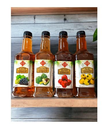 MAN SA B RL K NATURAL VINEGAR 500 ML SET OF 4 (GRAPE-ARTICHOKE-APPLE-HAWKTHUR) - Buy Online on GoSupps.com