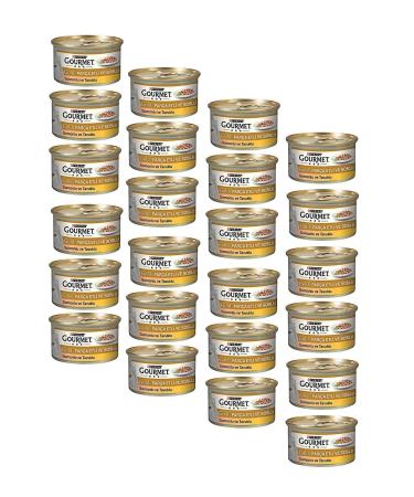 Gourmet Gold Piece Meat Sauce Salmon Chicken Cat Canned Food 85 Gr (24 Pieces)