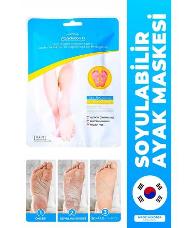Jigott Gentle and Effective Peel-Off Foot Peeling Mask with Vitamin B5 for Dead Skin and Cracks