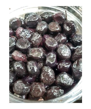 Ert rk Olives Super (381-430) Stone Pressed Low Salt Blood Pressure Friendly Black Olives 3 Kg