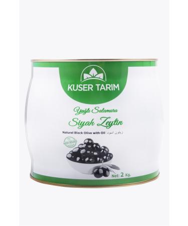 Kuser Tar m 1.8 Kg Gemlik Type Oily Black Olives 290-320 Caliber