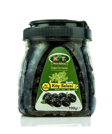 HY OLIVE Gemlik Low Salt Table Grain Village Selesi Natural Fermented (321-350) (PET)(700 GR.)