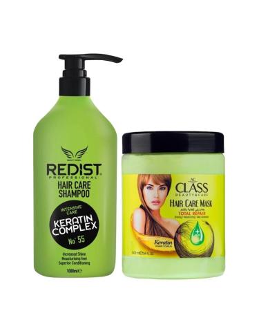 Redist Keratin Hair Care Shampoo 1000ml + Ac Class Hair Mask Keratin 1000ml