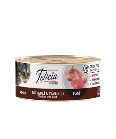 Felicia Grain-Free 85 Gr Beef-Chicken Minced Cat Food 24 Pieces