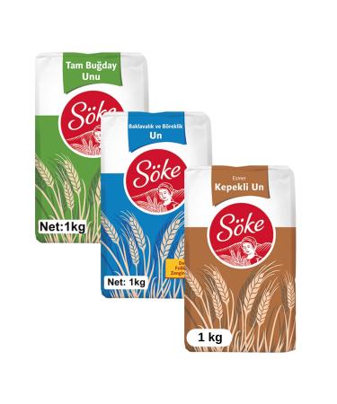 S ke Whole Wheat Flour Baklava Pastry Flour Brown Whole Wheat Flour 3 x 1 kg