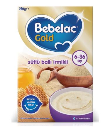 Bebelac Gold Milk Honey Semolina Spoon Food 250 gr