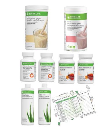 Herbalife 2-pack Eco Set Vanilla+Raspberry Shake + 2 Peach Tea + 2 Thermo + 2 Aloe Vera