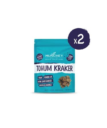 MUNCHEY 2-Pack Large Sea Salt Seed Crackers (200 GR) - Gluten Free
