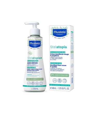 Mustela STELATOPIA LIPID RENEWAL CREAM 300 ML + STELATOPIA EMOLLIENT FACE CREAM 40 ML DEMBA4732