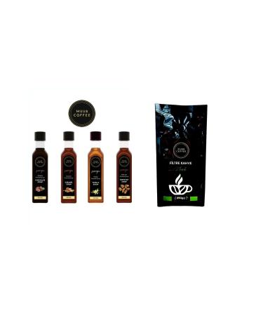 MUUB COFFEE ADVANTAGEOUS PACKAGE 4-PIECE COFFEE SYRUP SERIES (4X60ml) + GROUND FILTER COFFEE 250 gr