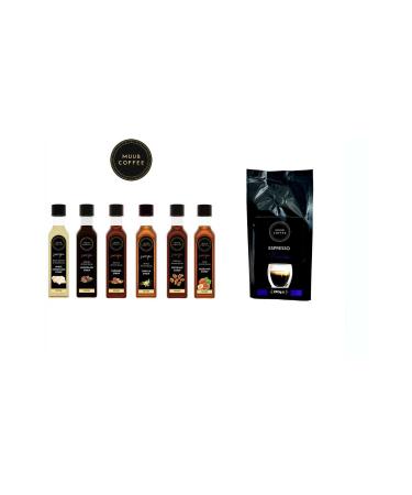 MUUB COFFEE Advantageous Package 6 Coffee Syrup Series (6X60ML) Espresso Premium 0 Arabica Bean 250 gr