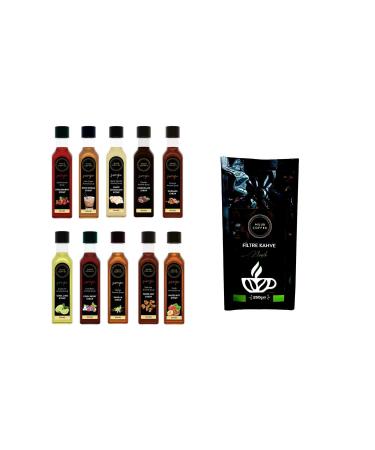 MUUB COFFEE ADVANTAGEOUS PACKAGE 10'S COFFEE SYRUP SERIES (10X60ml) + GROUND FILTER COFFEE 250 GR
