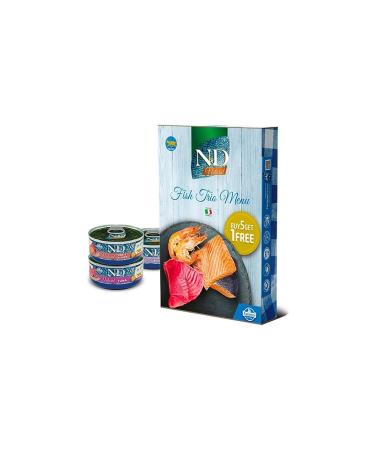 N & D Fish Trio Menu Shrimp and Salmon Adult Cat Canned Food 70 gr Buy 6 Pay 5