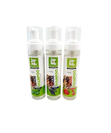 Nanbell 3 Different Scented No-Rinse Shampoo Set for Cats and Dogs