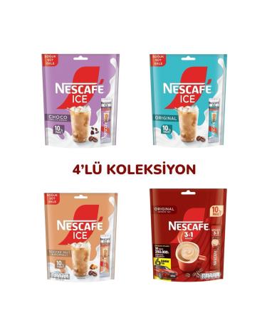 Nescafe Set of 4 Ice Choco - Ice Original - Ice Toffee Nut - Original (4 Separate Packages)