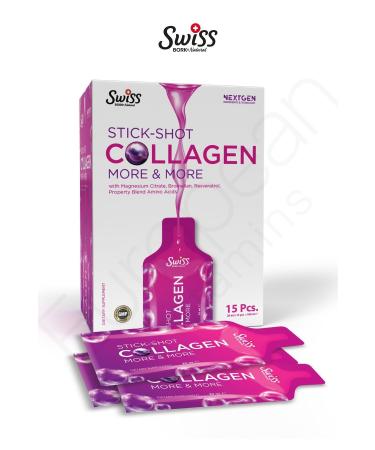 Bork Swiss Natural Collagen Beauty Stick Shot Bromelain Hyaluronic Acid Biotin Magnesium Collagen Type I-II-II Vitamin C
