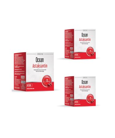 Ocean Astaxanthin Natural Antioxidant 30 Capsules X3 Pieces