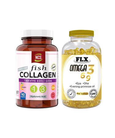 Ncs Fish Collagen Type 1-3 90 Tablets & Flx Omega 3-6-9 90 Tablets