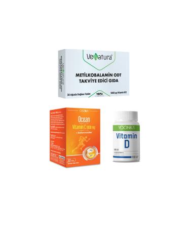 Venatura Vitamin D 102 Capsule + Ocean Vitamin C 1000 Mg 30 Tablets + B12 Methylcobalamin Odt 30 Tablets