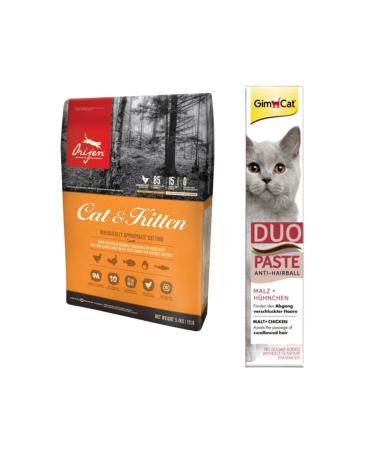 Orijen Cat&Kitten Adult&Kitten Cat Food 1.8 kg + Gimcat Duo Paste Chicken Anti-hairball Malt 50 gr