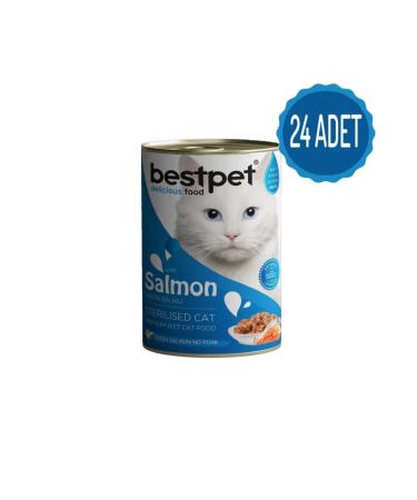 Bestpet Sterilized Salmon Canned Adult Cat Food 400 gr X 24