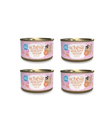 Schesir Baby Cat Chicken and Salmon Kitten Canned Food 70 Gr. X 4 Pieces