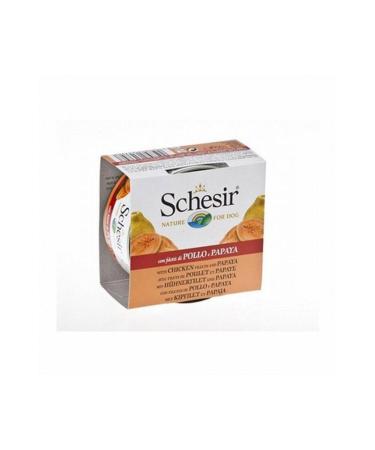 Schesir Chicken Fillet and Papaya Adult Dog Canned Food 150 gr - Petshopundan
