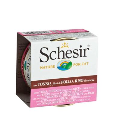 Schesir Tuna Chicken Rice Cat Canned Food 85 gr X 6 Pieces