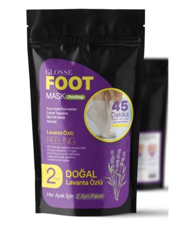 Glosse Lavender Scented Foot Mask Skin Renewing Dead Skin Peeling Foot Mask