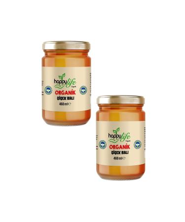 Happy Life Organic Yayla Flower Honey 460 gr X 2 Pieces