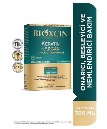 Bio Xcin Keratin & Argan Repair Shampoo 300 Ml - Damaged and Damaged Hair