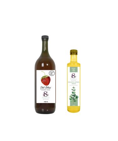 Suheylaana Natural Strawberry Vinegar 1500 Ml - Natural Eucalyptus Leaf Vinegar 500 Ml