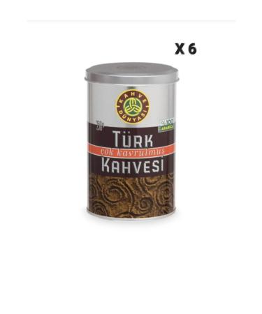 Kahve D nyas Very Roasted Tin Turkish Coffee 250 gr X 6 pieces