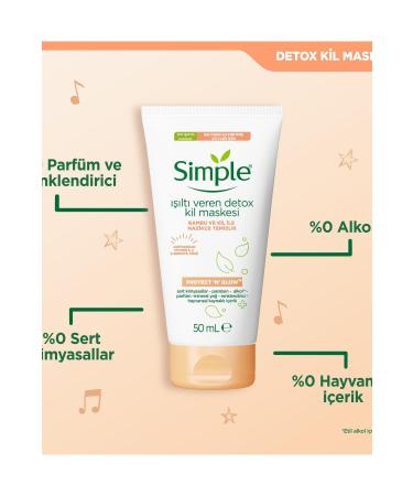 Simple Luminous Detox Clay Mask For Skin That Has Lost Its Luminousness 50 Ml